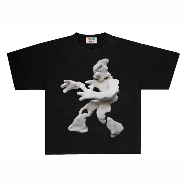 

200g Heavyweight! Trendy American-style Hip-hop Oversized Retro Short-sleeve T-shirt, Stylish Unique Graphic T Shirts Tops Tees