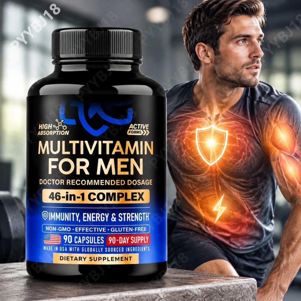 Multivitamin for Men Complex Capsules for Boost Energy Strength Maintain Immunity and Metabolism with Magnesium Ashwagandha 90CT