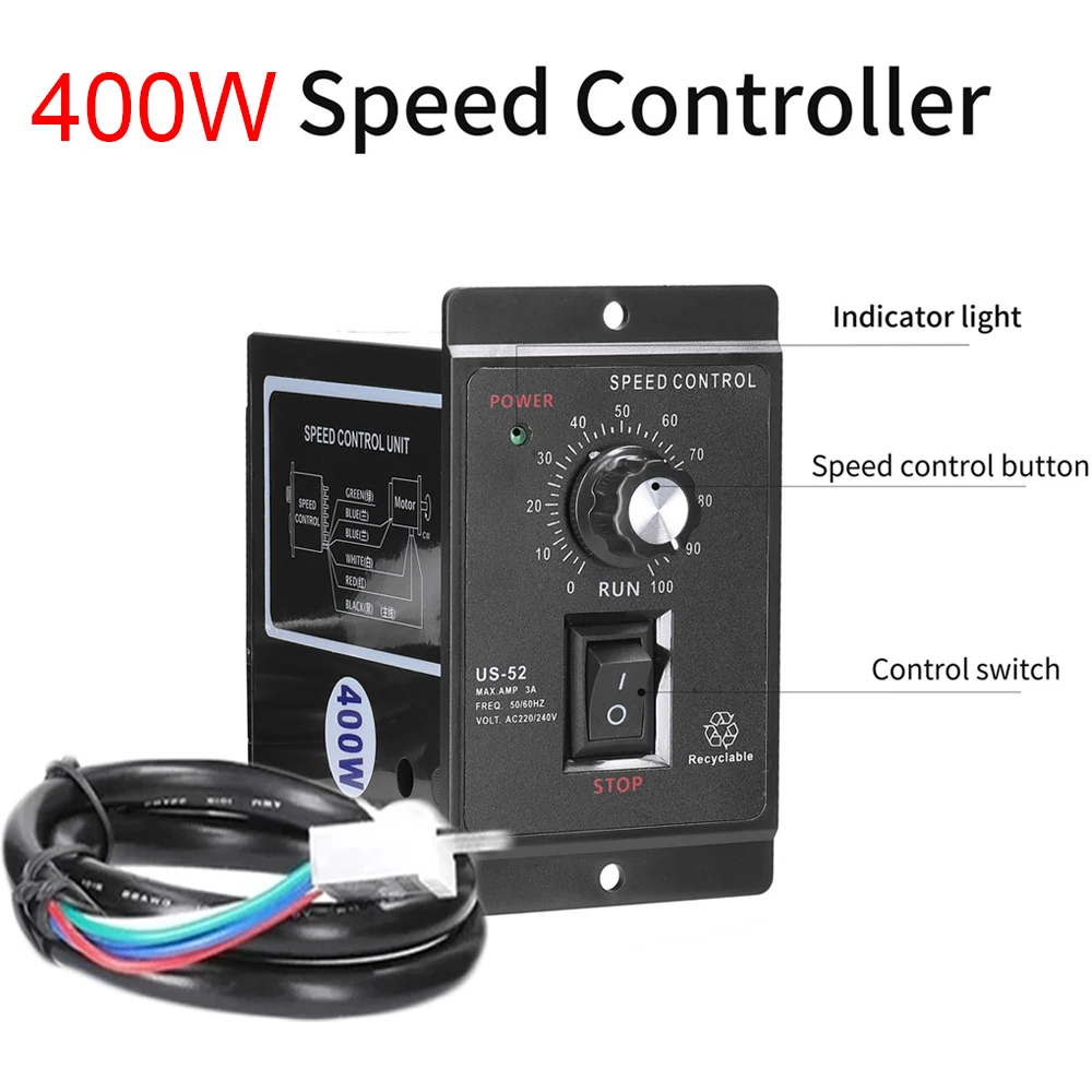 Speed Controller 400W Motor AC 220V Motor Speed Pinpoint Regulator Controller Forward and Backward Motor Governor Controlle HOT