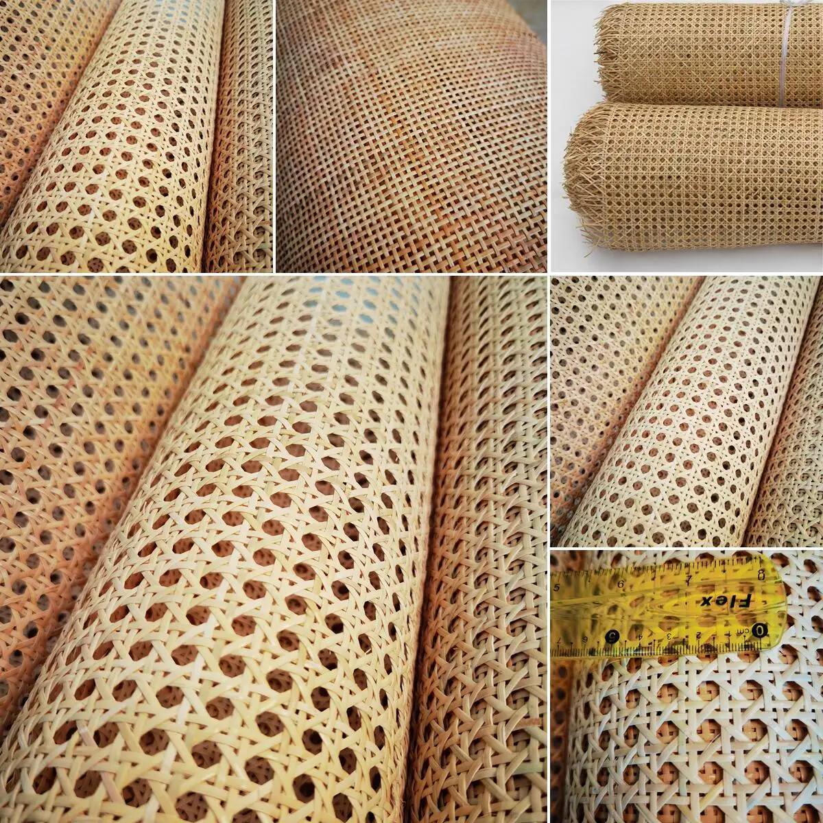 40CM/45CM/50CM X 1 Meter Natural Cane Webbing Sheet Real Rattan Webbing Roll Chair Table Ceiling Background Furniture Material