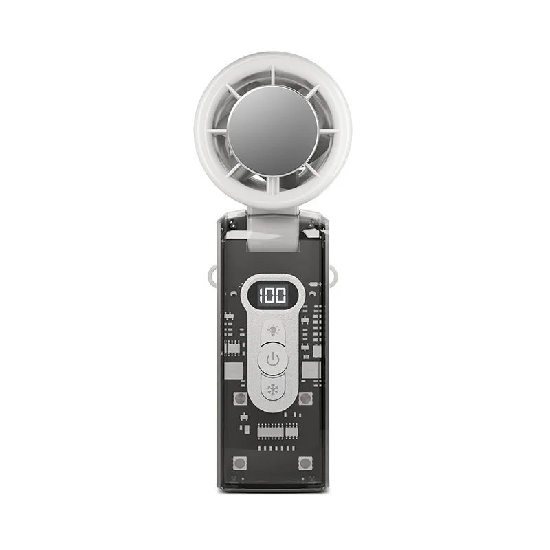 Ventilador Portátil HOMEFISH de Alta Velocidade, Ventilador Transparente Mecha para Uso Externo, Mini Ventilador USB de Mesa com Turbina de Gelo, Eletrodoméstico.