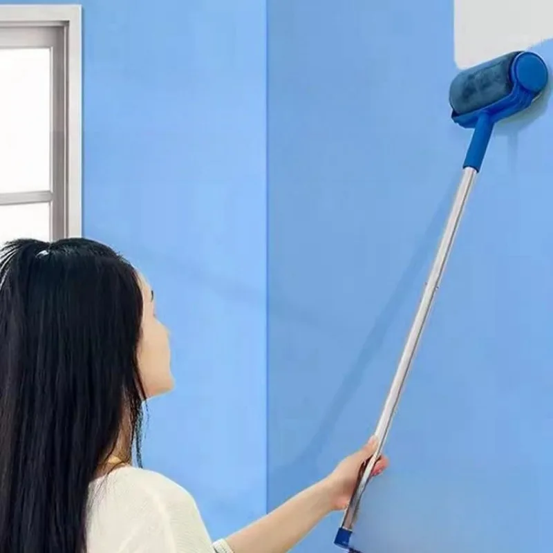 Profesional Wall Paint Roller Brush Set with Extended pole Reusable ceiling Wall Corner Edger Painting Rolling Brush Handle Tool