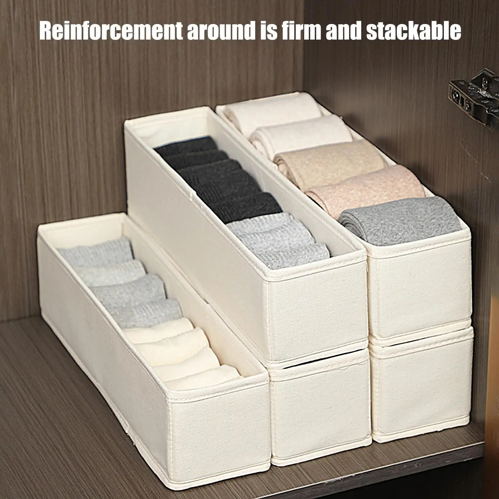 Underwear Organizer Storage Box Drawer Fabric Foldable Cabinet Closet Storage Boxes for Storing Socks Underwear Ties Belt