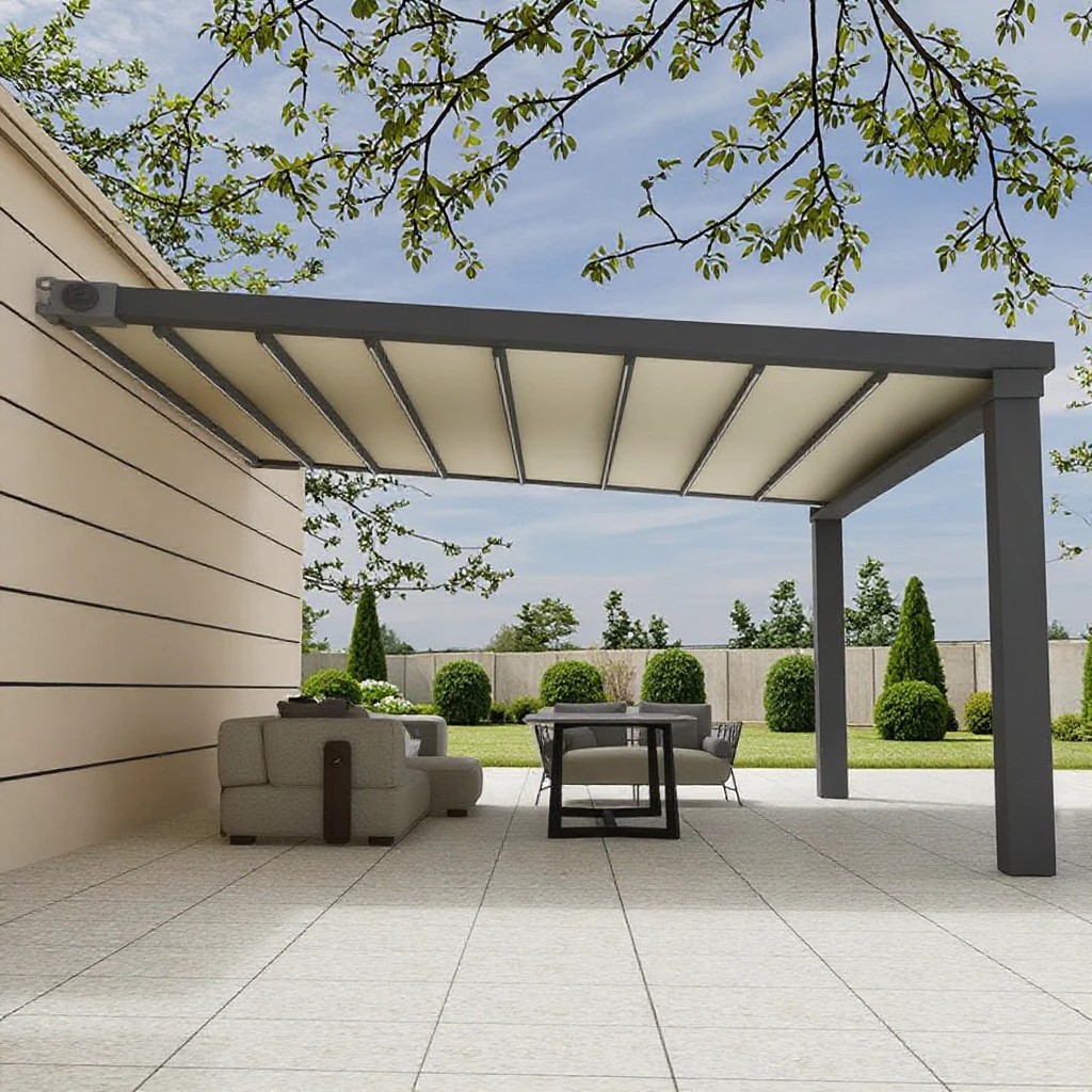 Customized Retractable Louver Roof Pergola 6*5 Bioclimatic System Motorized Aluminium Outdoor Awning Retractable Roof for Garden