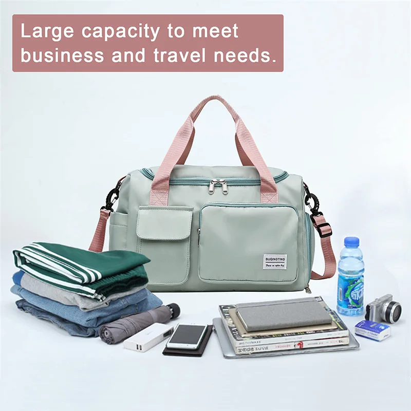 Mark royal Reise Segeltuch taschen Sporttasche für Frauen Reisetaschen wasserdichte Schulter Schuh fach Tasche Handtasche Drops hipping – Detail 3