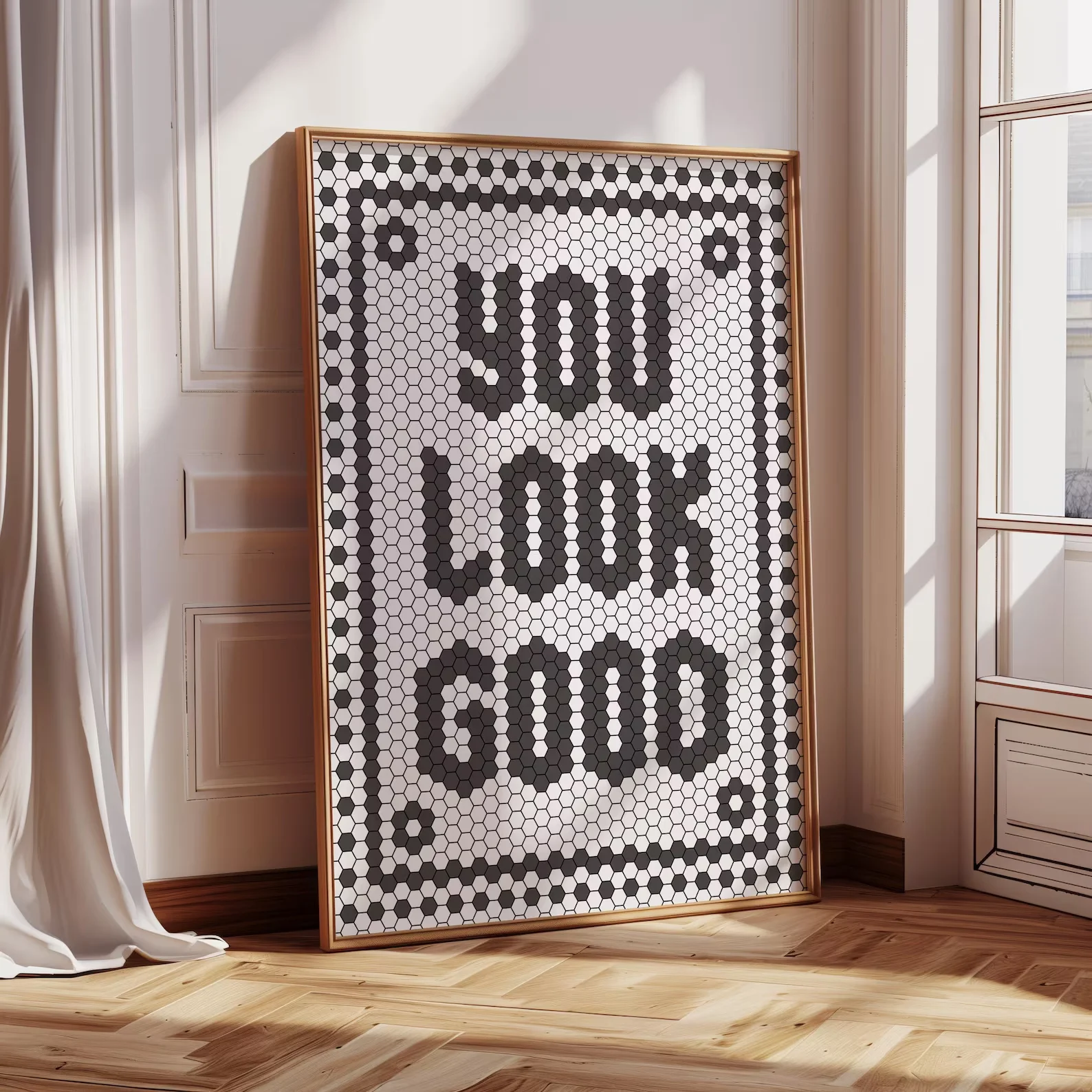 You Look Good Print, You Look Good Poster Wall Art, Hexagon Quote Art, Hexagon Bistro Tile Letter, Typography, Digital Download