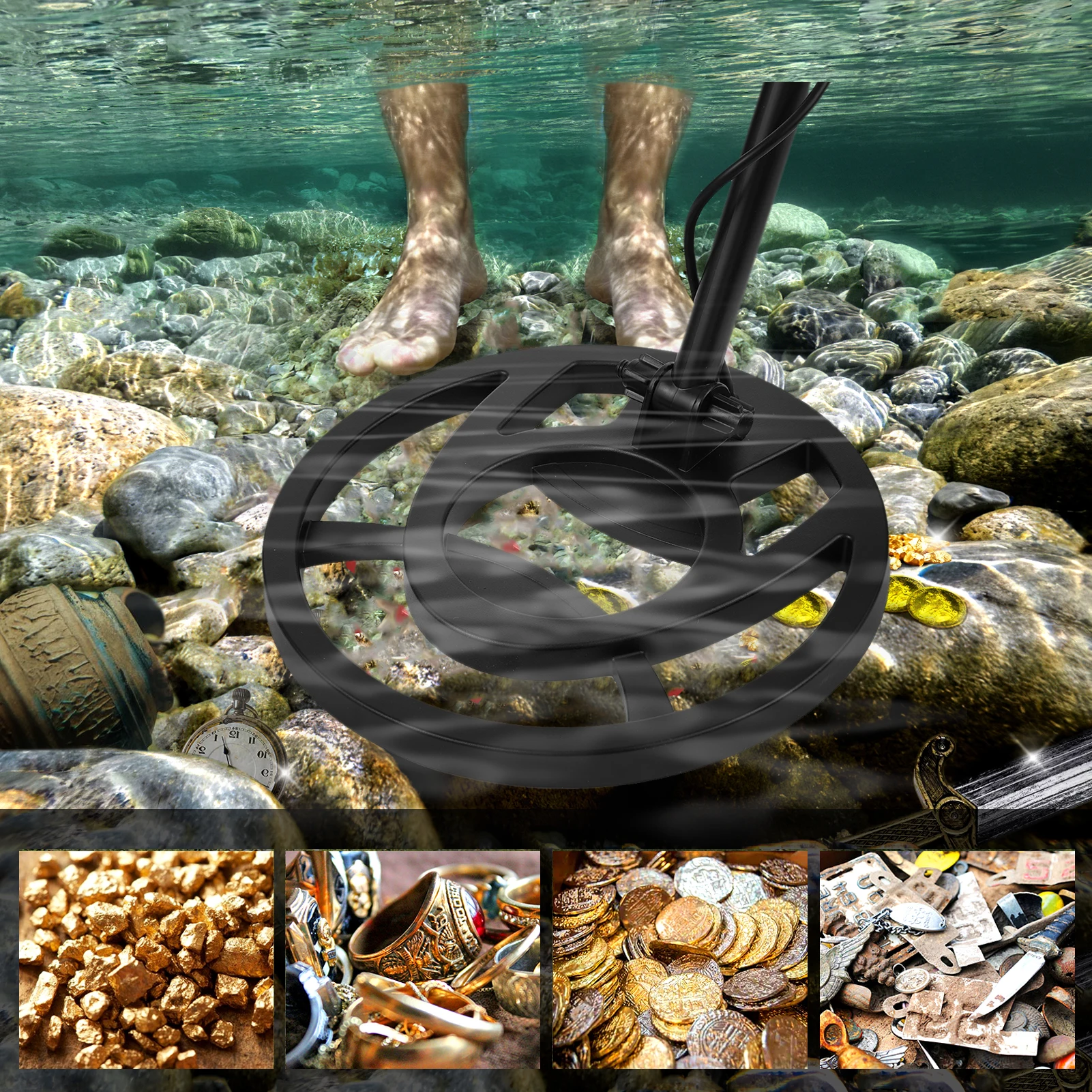 

Professional adult metal detector, precise gold detector, search coil, gold and silver coin treasure hunt and metal shovel