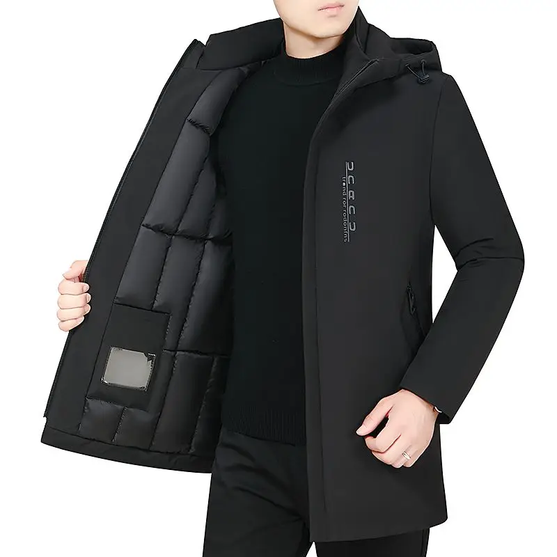 

​Men's Thermal Down Coat 2025 Style Long Winter Jacket with Extra Warmth for Middle Aged Discount Sale​