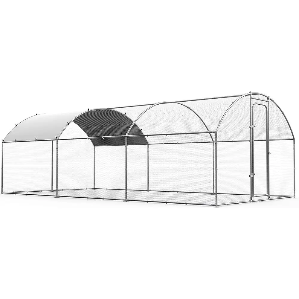 

Secure, Waterproof Walk-In Dome Chicken Coop with Yard Cover for Outdoor Use