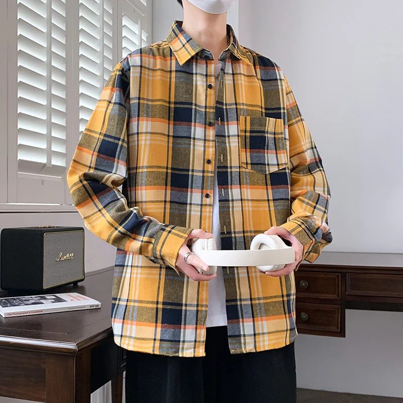 

Casual Long Sleeve Shirt Men's Streetwear Fashion Blouse Streetdress Hombre Male Clothing Summer Camisa Men's Shirts New Youth