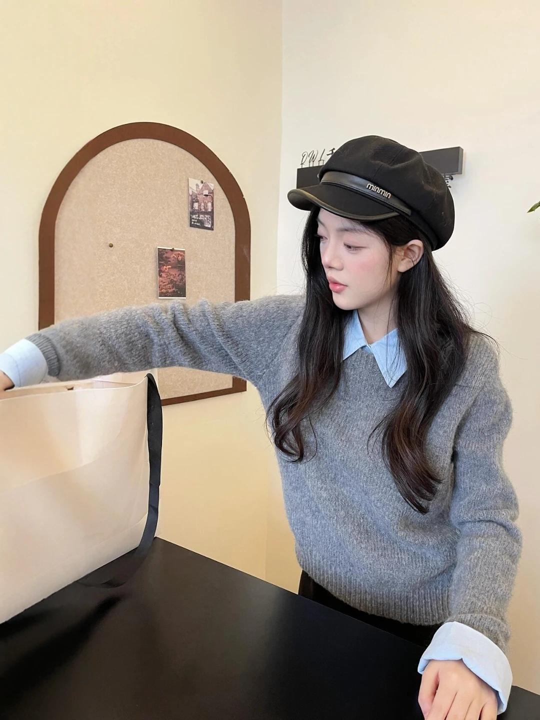 เสื้อไหมพรมถักทรงยาวแฟชั่นสำหรับผู้หญิง ไซส์ใหญ่ คุณภาพสูง เหมาะสำหรับฤดูใบไม้ร่วง  ใส่ได้หลากหลายโอกาส  ป้องกันคราบสกปรก