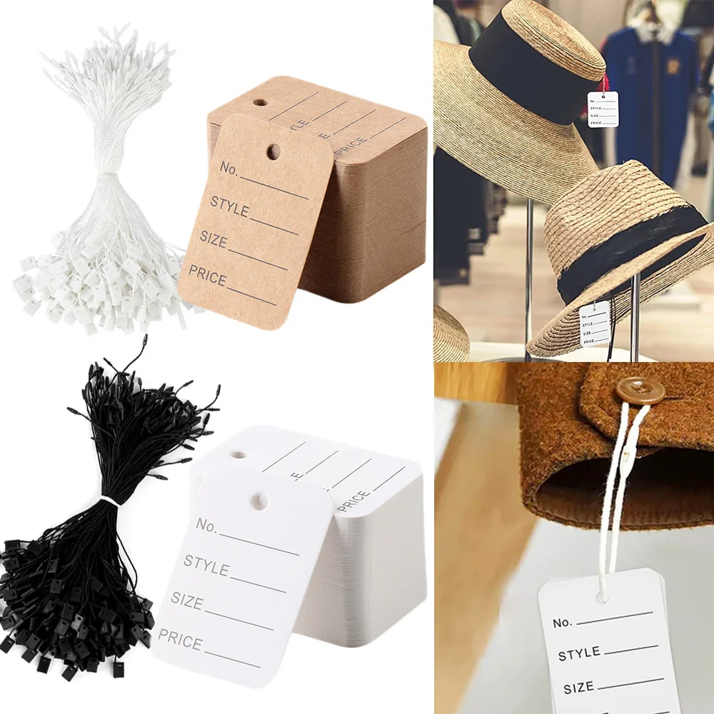 500/1000PCS Useful Snap Lock Fittings Garment Supplies Hang Tag String Hangtags Price Tags Clothing Label view 3