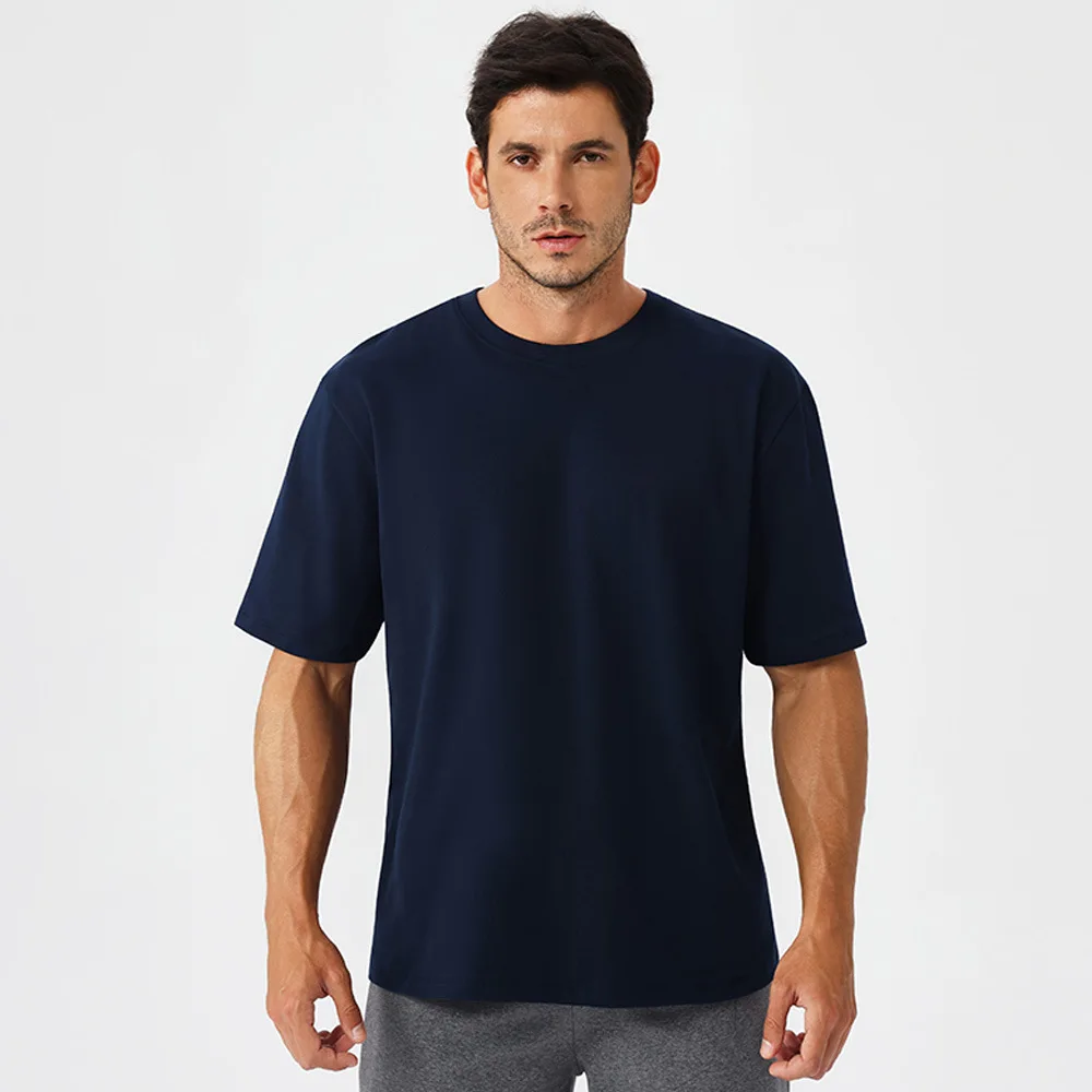 Summer Men Quick Dry T-Shirt Gym Running Breathable Round Neck Sport Short Sleeve Loose Training Workout Fitness Sport Shirt Top