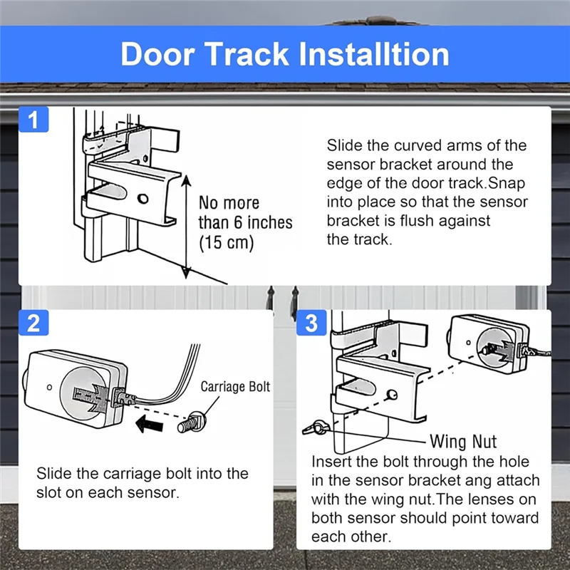 FAST-41A5034 Safety Sensor Kit(With Bracket) Opener Made After 1997, Replace G801CB-P, Safety Sensors  Eyes