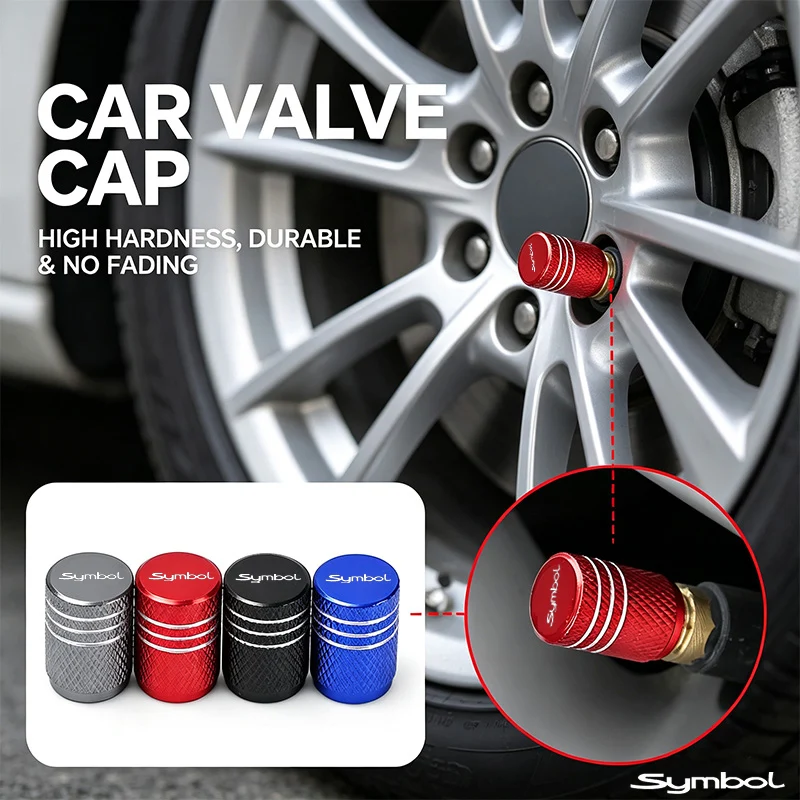 4PCS Metal Wheel Tire Valve Stem Caps Air Dust Cover For Renault Symbol Logo Anti-rust Tyre Air Caps Exterior Decor Accessories