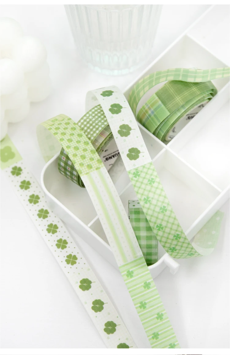 Journal GO 1,5cmx2M Collage Washi Tape Stoffreste Vintage Gitter-Landschaftsmuster Kreatives DIY Journal Karten Schreibwaren – Detail 16