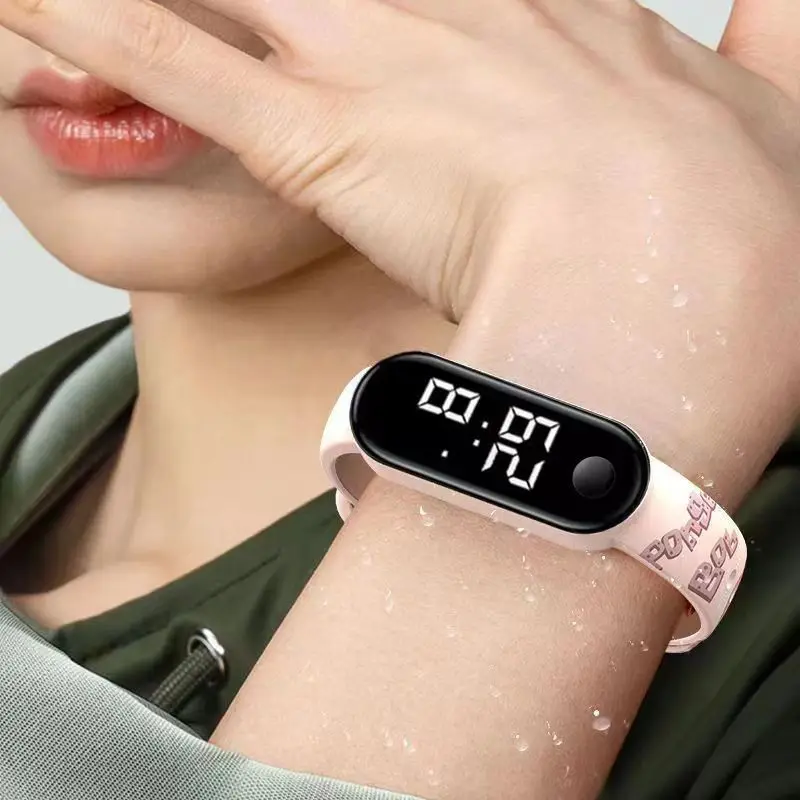 50 pz/lotto moda bambini orologio a LED per ragazzi ragazze braccialetto elettronico sport touch bambini orologio da donna orologio impermeabile