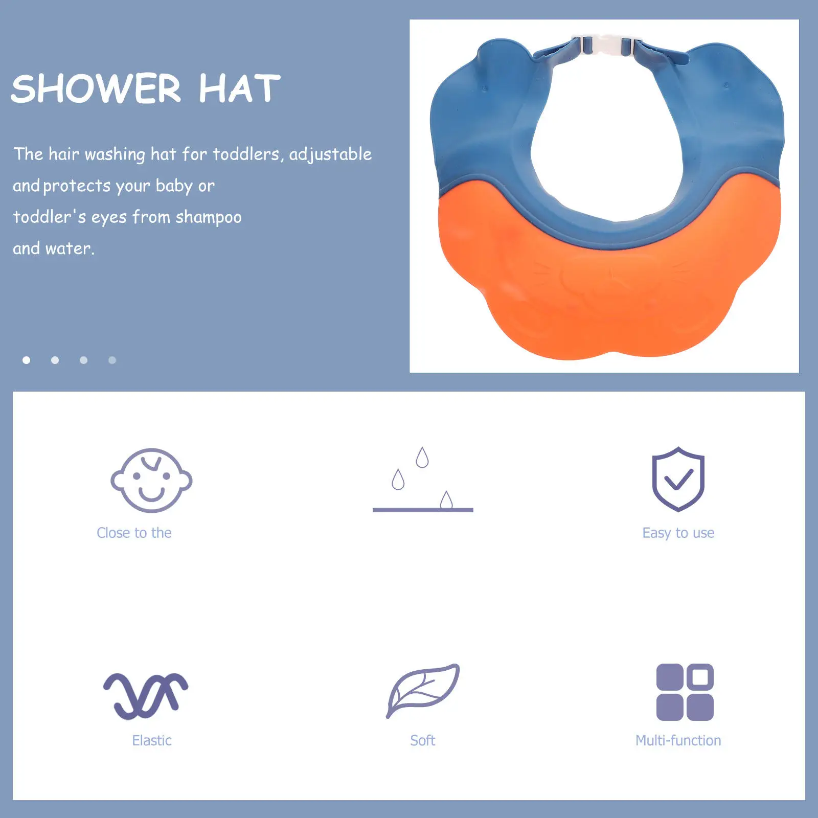 

Adjustable Baby Shampoo Cap Waterproof Shower Hat Protective Ear Visor Cute Design Bath Hair Washing Infant Kid Shampoo Hat