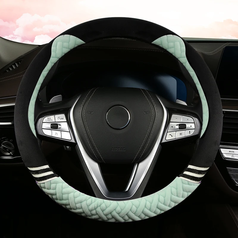 For HongQi H5 H7 H9 Hs5 Hs7 Steering Wheel Handle Cover Ultra-thin Non-slip D-shaped Round Suede Cover