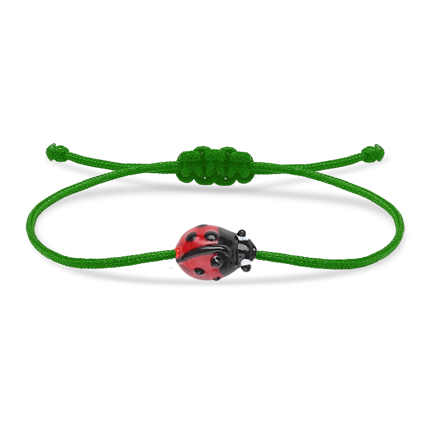 coloured glaze Red Ladybird Bead Red String Bracelet Women 2025 New Fashion Cute Ladybug Blue Cord Handmade Trendy Jewelry Gift