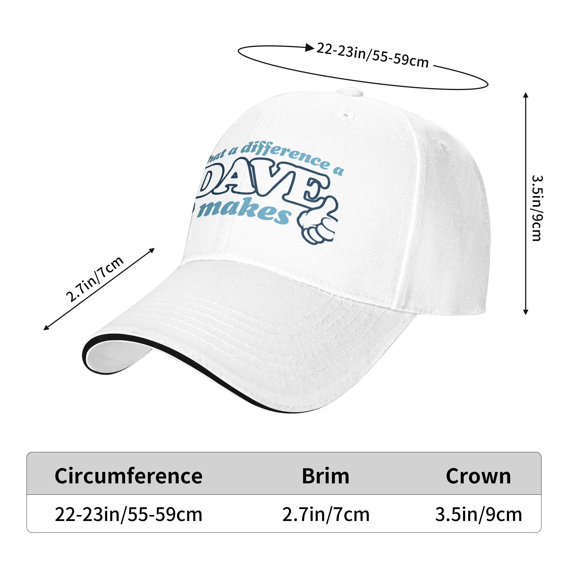 Summer Casual Baseball Cap What A Difference A Dave Makes Outdoor Gym Hats For Female Male Wholesale  Fashion Baseball Caps