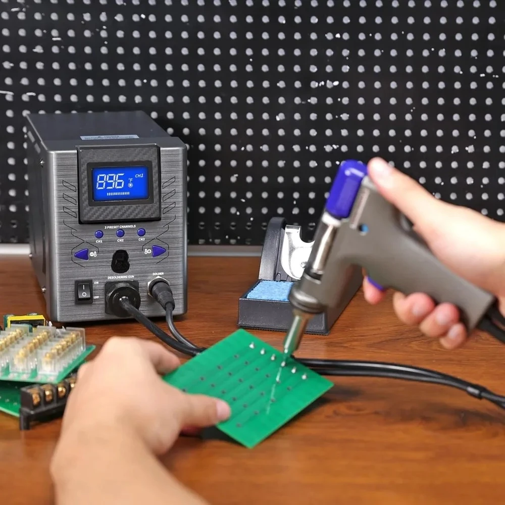 Store Best-Sellers High Power Desoldering Station 110W with 4 Nozzles 3 Preset Temperatures Tiltable Display 6.8 pounds