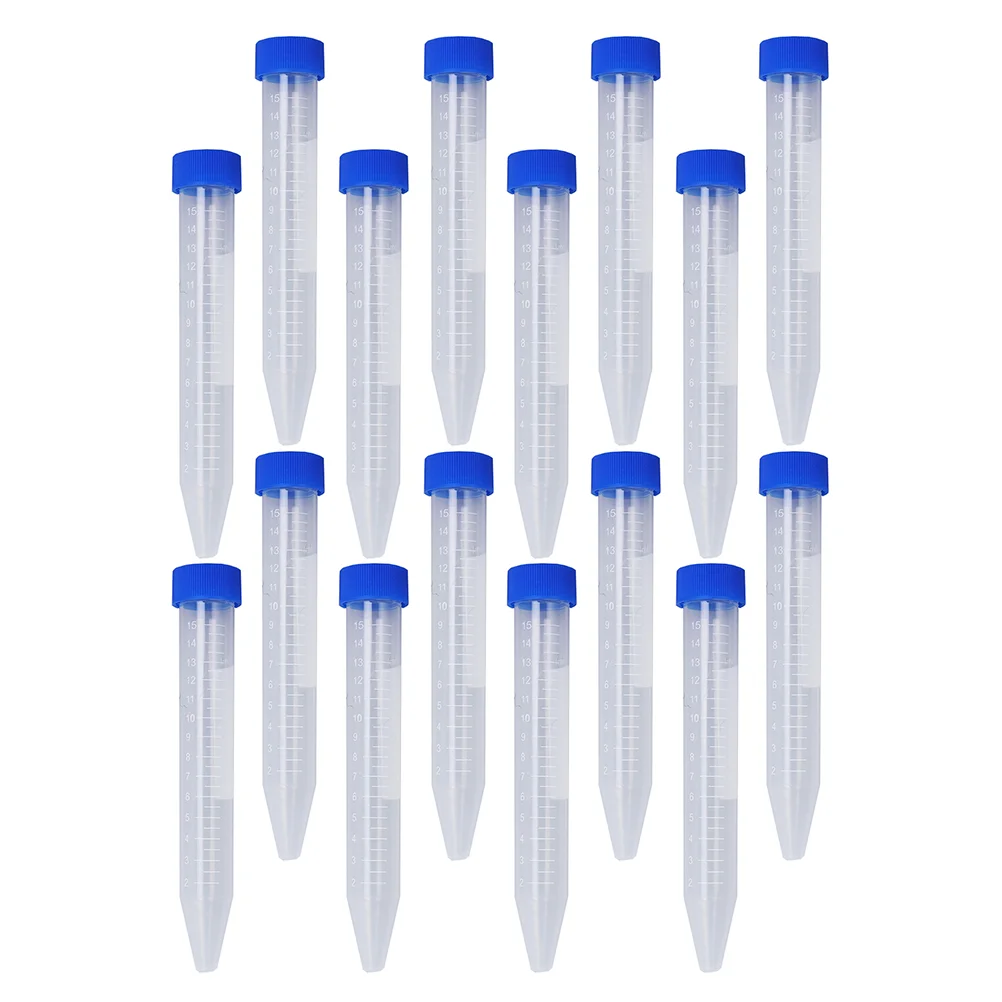 30 Pcs Centrifuge Tube Anticoagulant Centrifugal Vials Screw Cap Test Tubes with Lids for Scientific Experiments Plastic