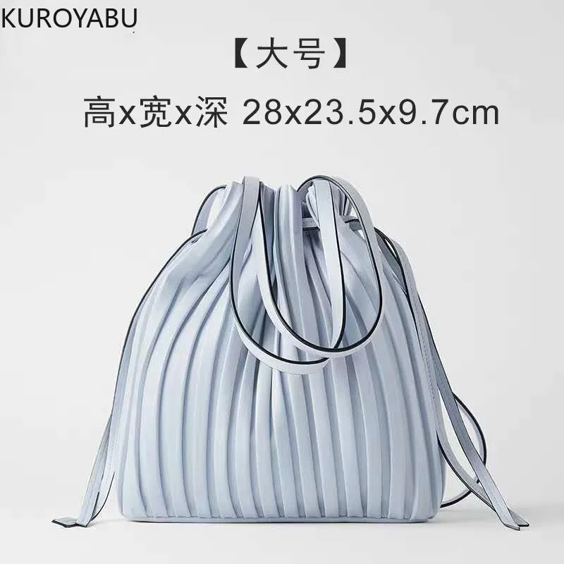 Pleated Y2k Shoulder Bags for Women 2024 Fashion Korean Bookbag Casual Luggage Travel Designer Bucket Bag Mochilas Mujer