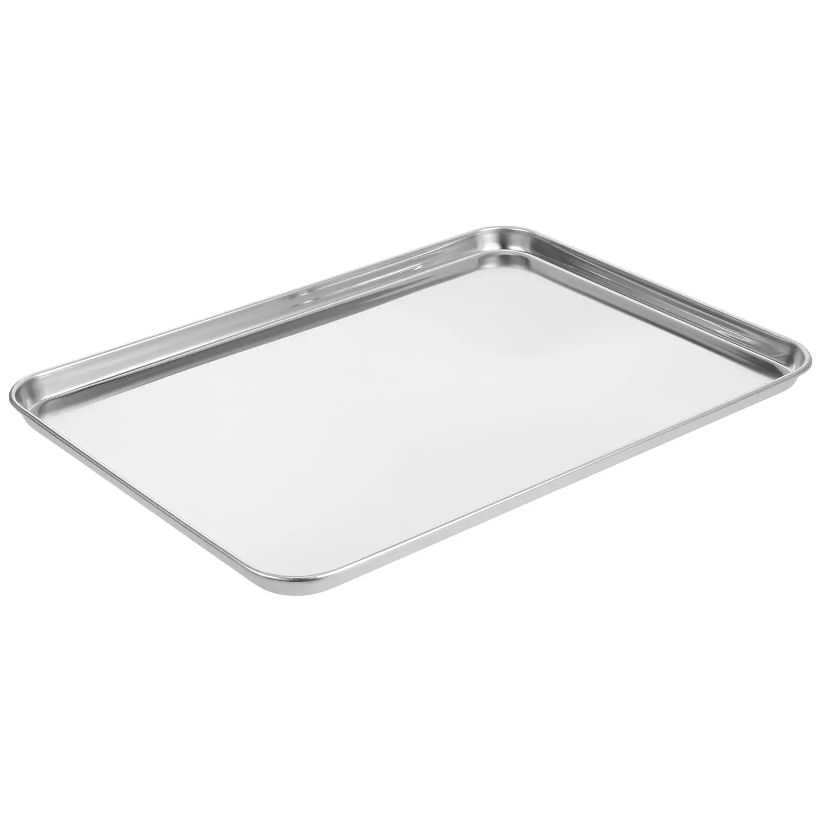 

Stainless Steel Rice Noodle Dish 35x25x1 5cm Rectangular Plate Kitchen Storage Tray Barbecue Snack Food Party Camping