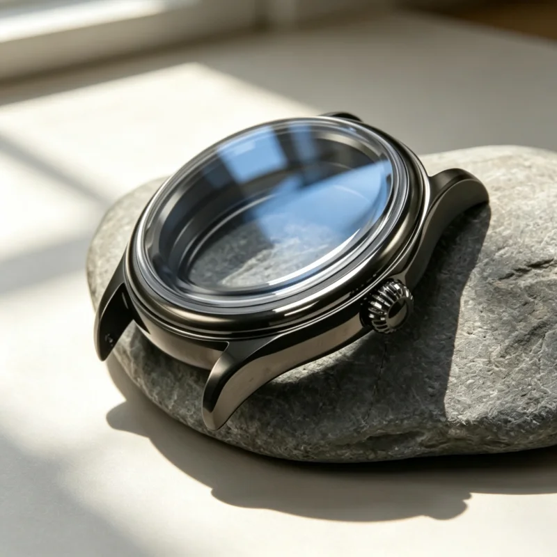 Fit NH34 NH35 NH36 Movement 38mm Gun Color Domed Sapphire Crystal 316L Stainless Steel Watch Case Accessories