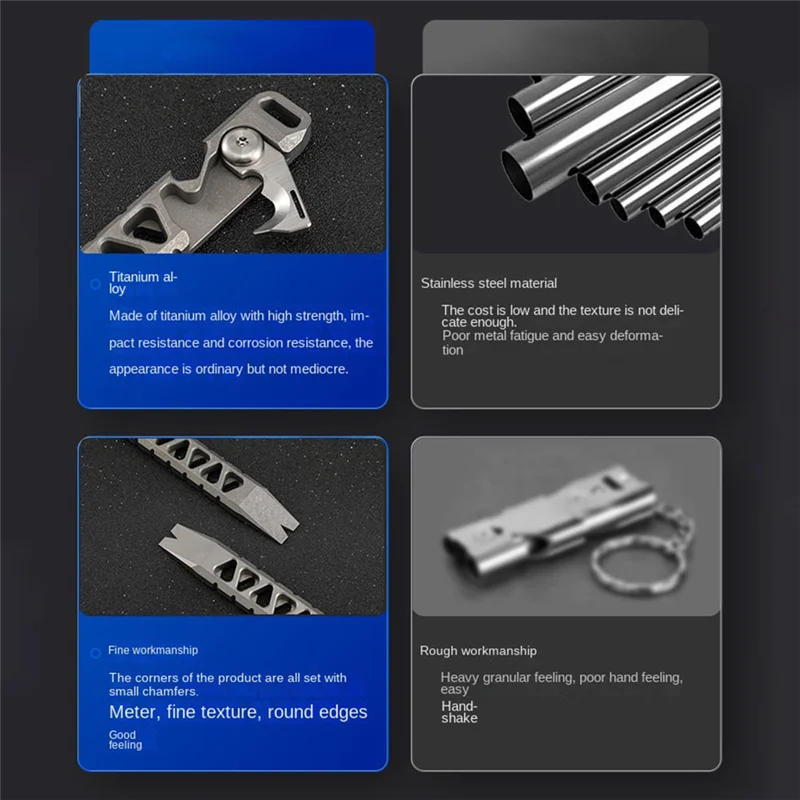 

Y49A-Titanium Alloy Pocket Tool Pry Bar Bottle Opener Pocket Pry Bar Nail Puller Tacticals Outdoor Camping Tool Car Gifts