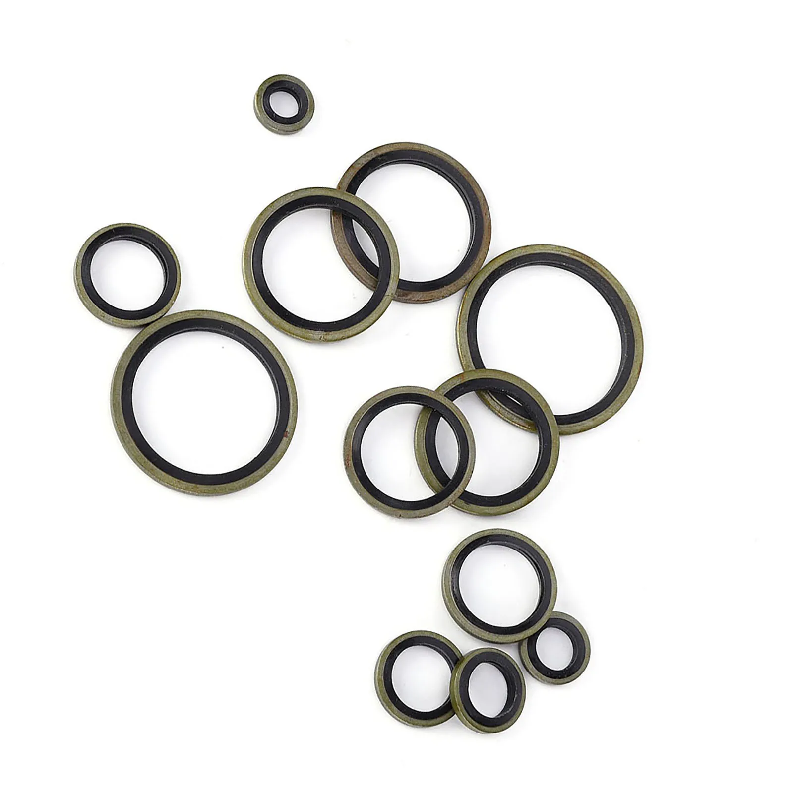 240pcs /box 6\8\10\12\14\16\18\20\22\24\27\30mm Metal Rubber Sealing Oil  Drain Plug Gasket Set Pressure