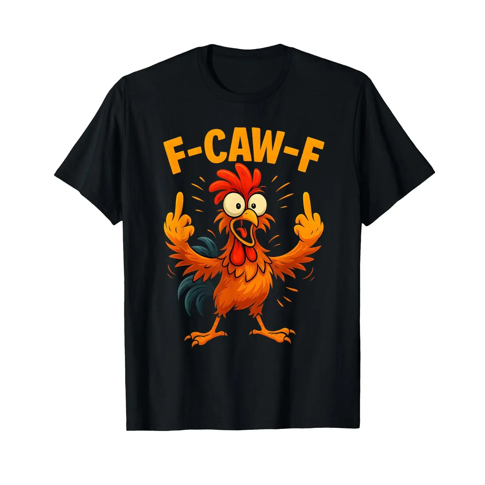 F Caw Rooster Funny Sarcastic Chicken Middle Finger Meme T Shirt vintage Washed Breathable fashion Top For Everyday Wear