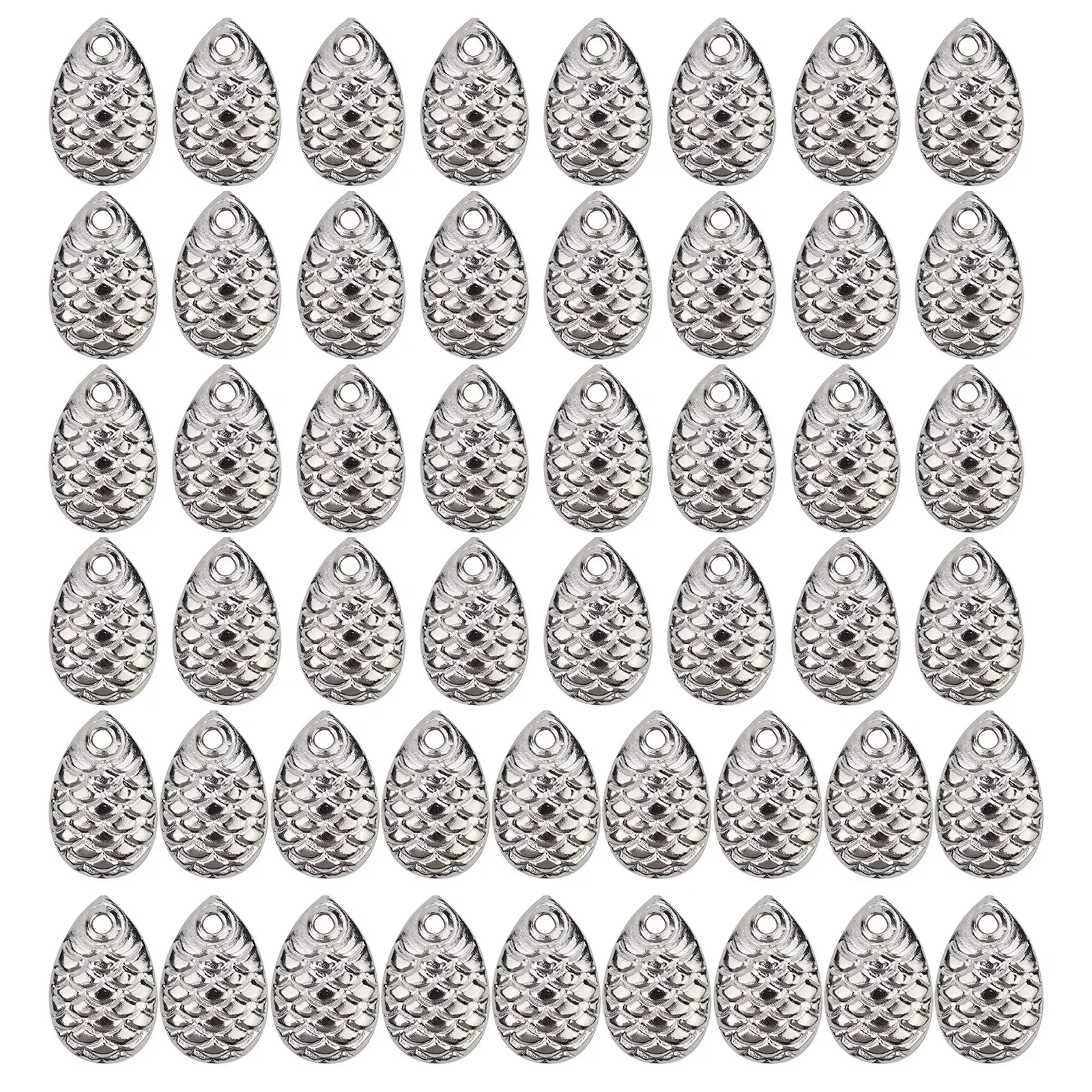 50pcs/Pack Fishing Spinner Rings Blades Smooth Nickel Spoons Plaice For Trout Bass Tackle Craft Bait Fish Tool    2024