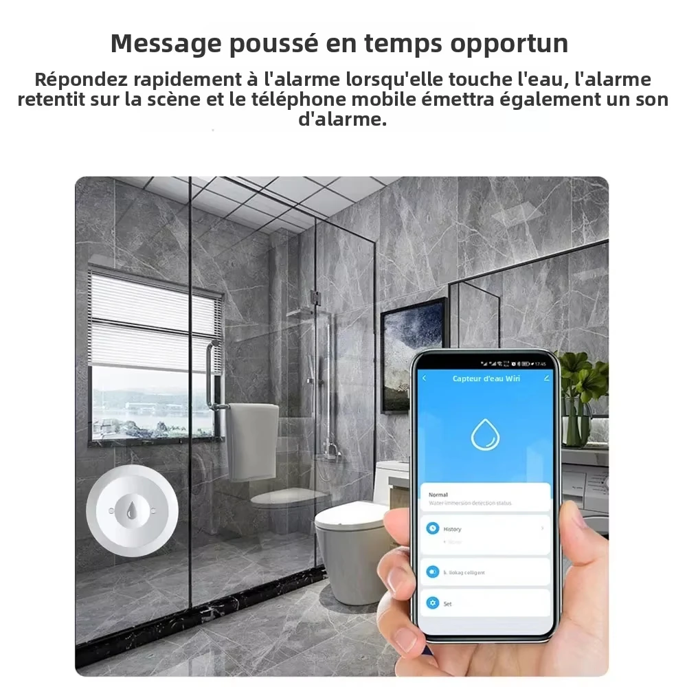 Water Sensor Flood Leak Detector App Remote Monitoring for Kitchen/Bathroom Work With Zigbee Support Home Assistant Zigbee2mqtt view 6