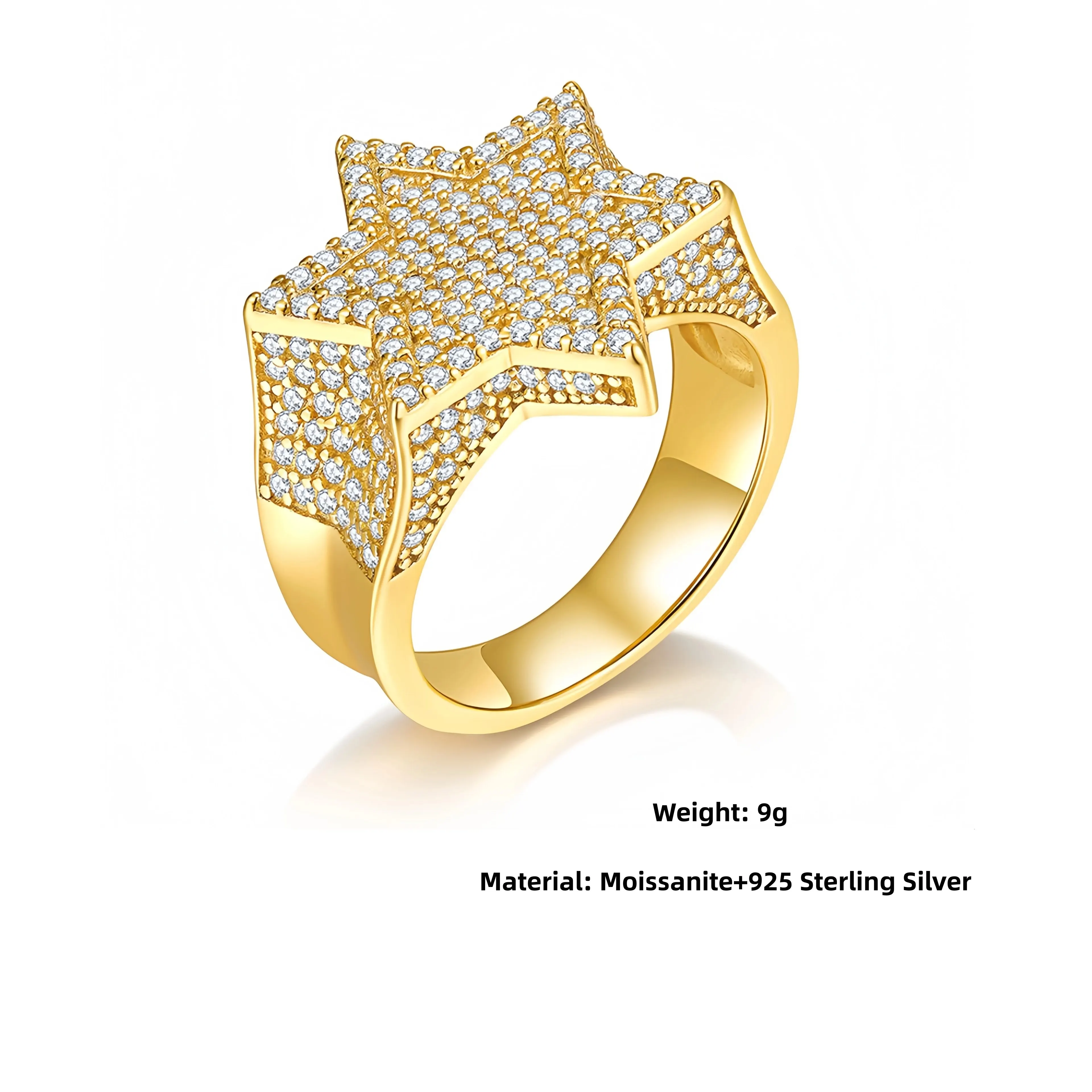 Veeie Veein Five-Pointed Star Moissanite Ring high quality GRA Certificate S925 Trendy Shaped Fashion Women Ring Jewelry