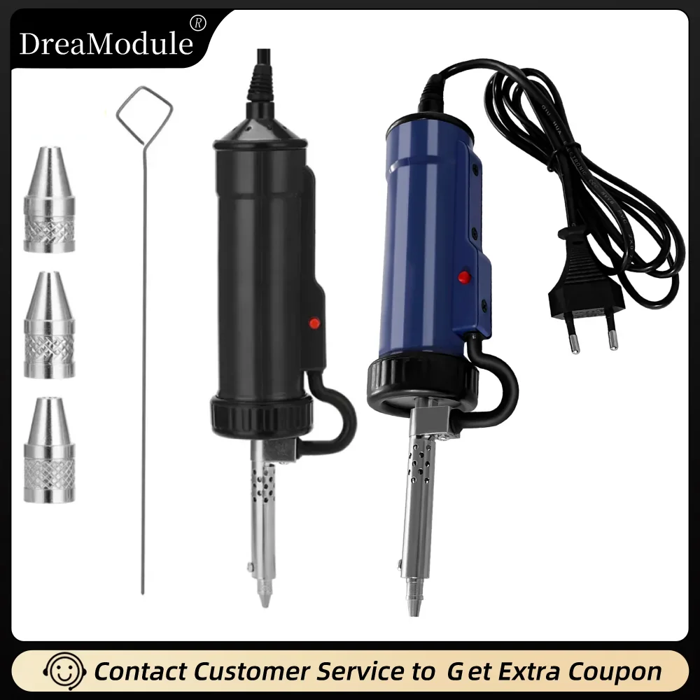 

Portable Mini Electric Vacuum Solder Sucker 110V 220V EU /US Desoldering Pump with Nozzle Automatic Removal Pen Tool Set