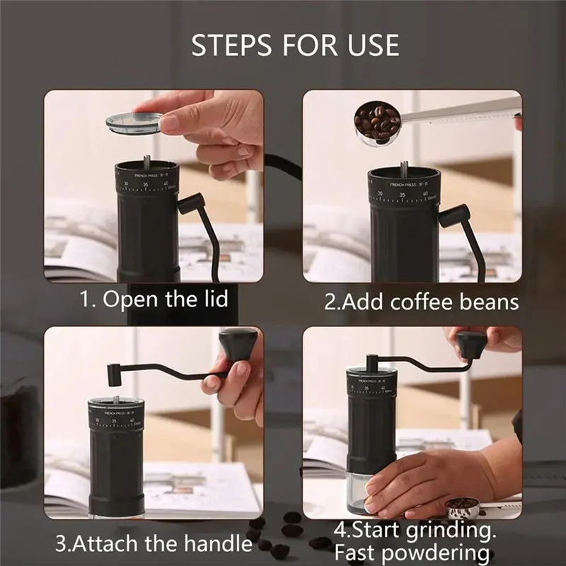 

Manual Coffee Bean Grinder 40 Adjustable Settings Handheld Coffee Grinder Hand Grinder Coffee Machine Conicalburr Coffee