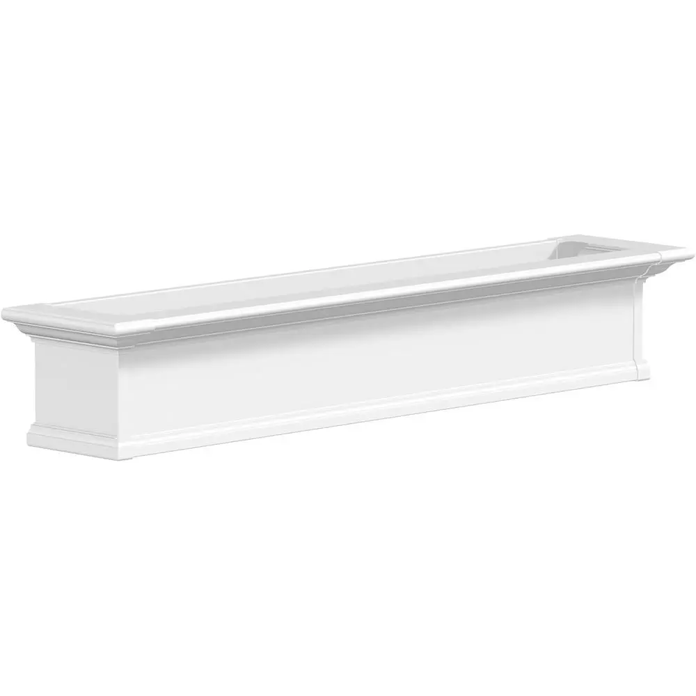 Yorkshire 5t Window Box - White - 60in L x 12in W x 10in H - with 1.25 Gallon Built-in Water Reservoir