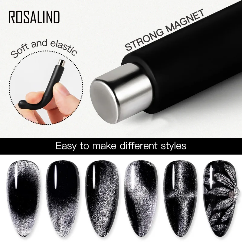 ROSALIND Professional Cat Eye Nail Polish Magnet Stick Manicure Tool For Strong Magnetic Effect UV Cat Eye Gel Nail  Art Tools