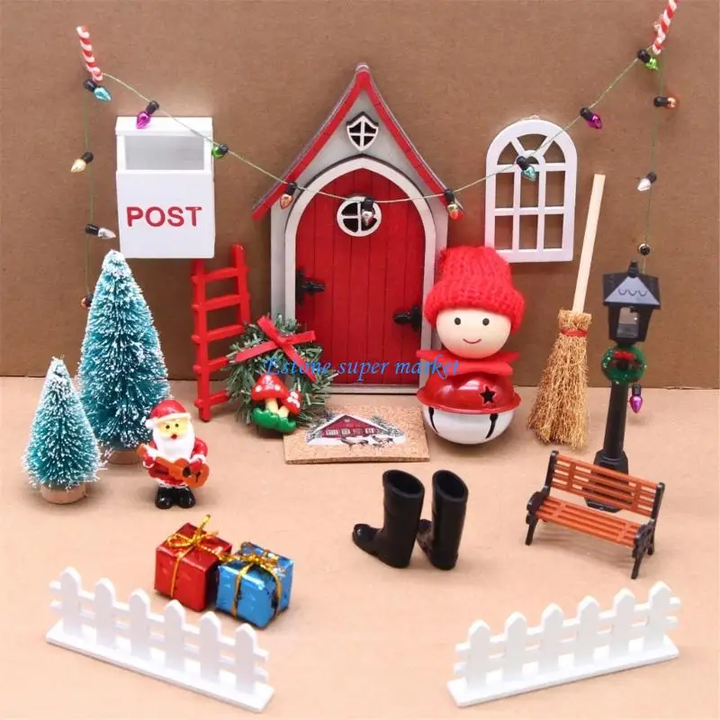 

090B Whimsical Mini Gnomes Cottage Decors Plastic Resin Craft For Christmas Village S