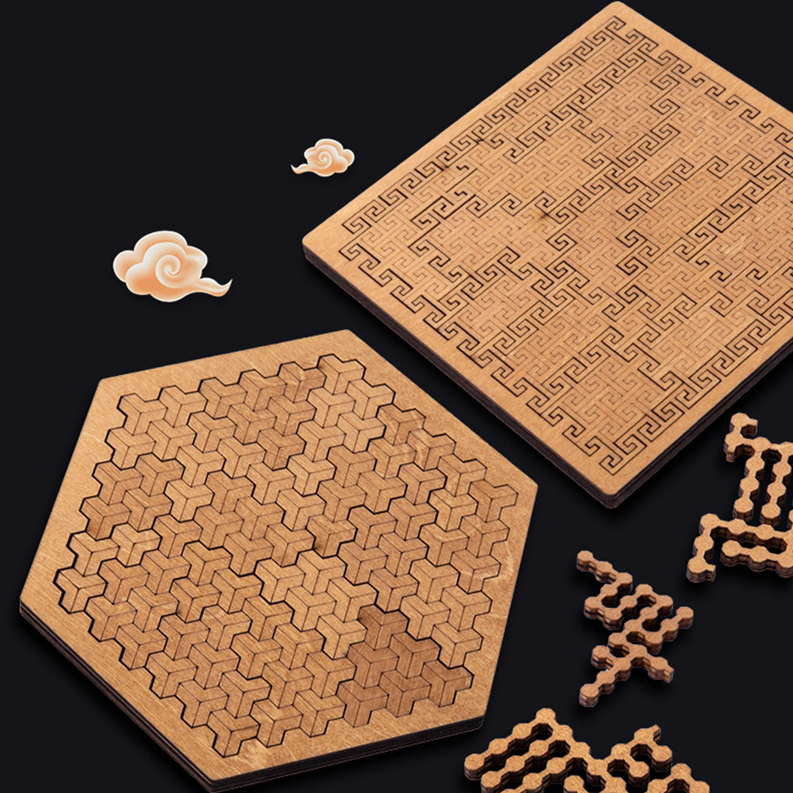 

Fractal Tray Puzzle a mind-bending wooden puzzle a unique and creative irregul