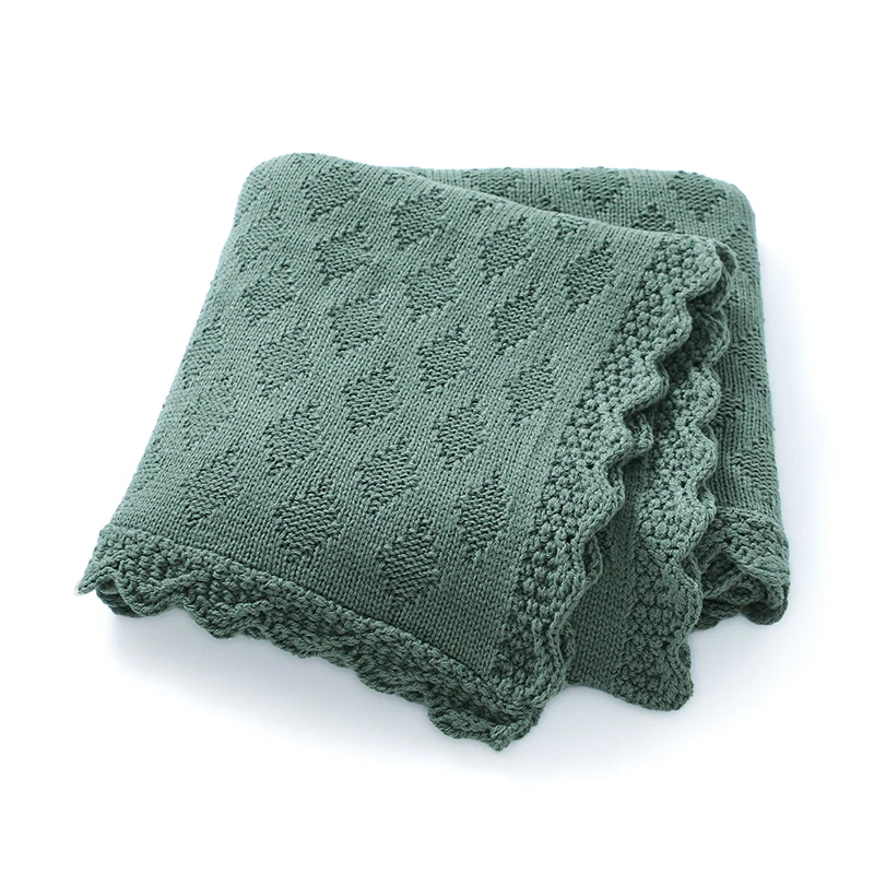 

Newborn Baby Blanket Knit Boys Girls Bed Quilt 90*70CM Infant Stroller Swaddle Wrap Fashion Solid Ruffles Plaid Super Super Soft