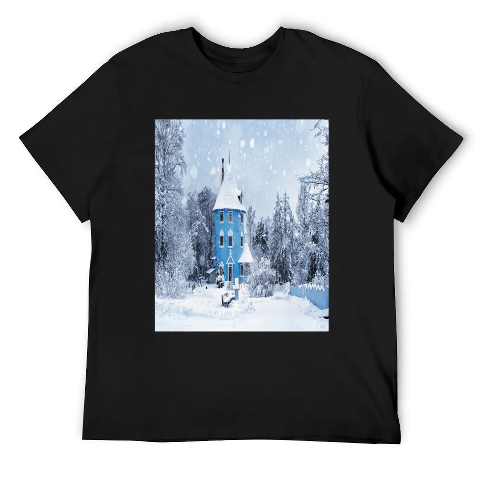 Winter-Schnee-Mumin-Welt T-Shirt shirts graphic tee customs street wear t shirts for men cotton