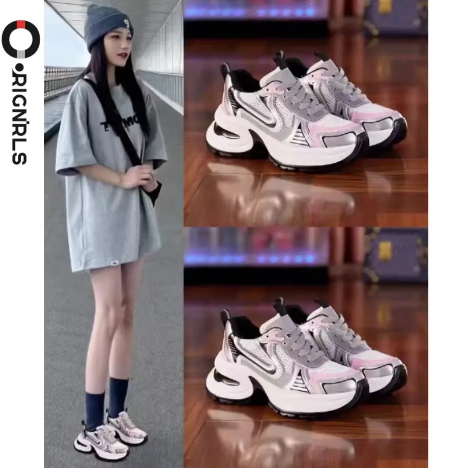 

High quality round-head thick sole fashion versatile comfortable lightweight non-slip wear-resistant heightening women' Sneakers