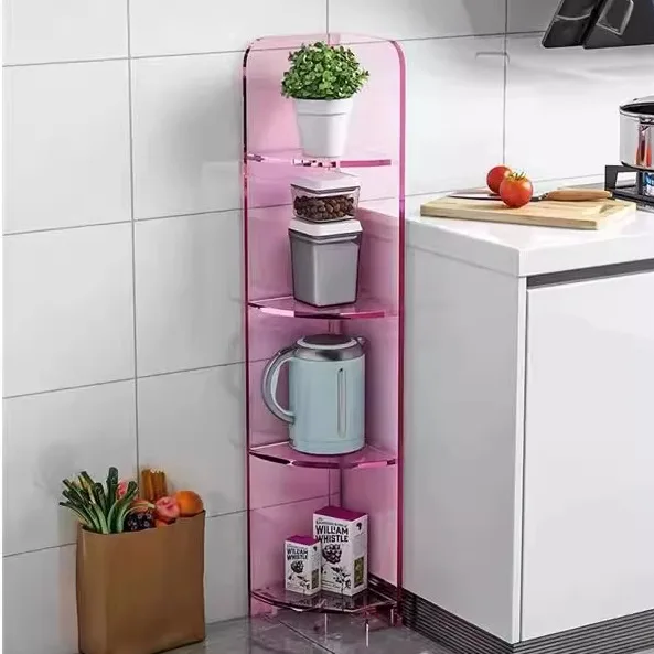 Corner rack Floor-to-ceiling toilet storage cabinet Cosmetics bathroom crevice triangular multi-layer corner storage rack