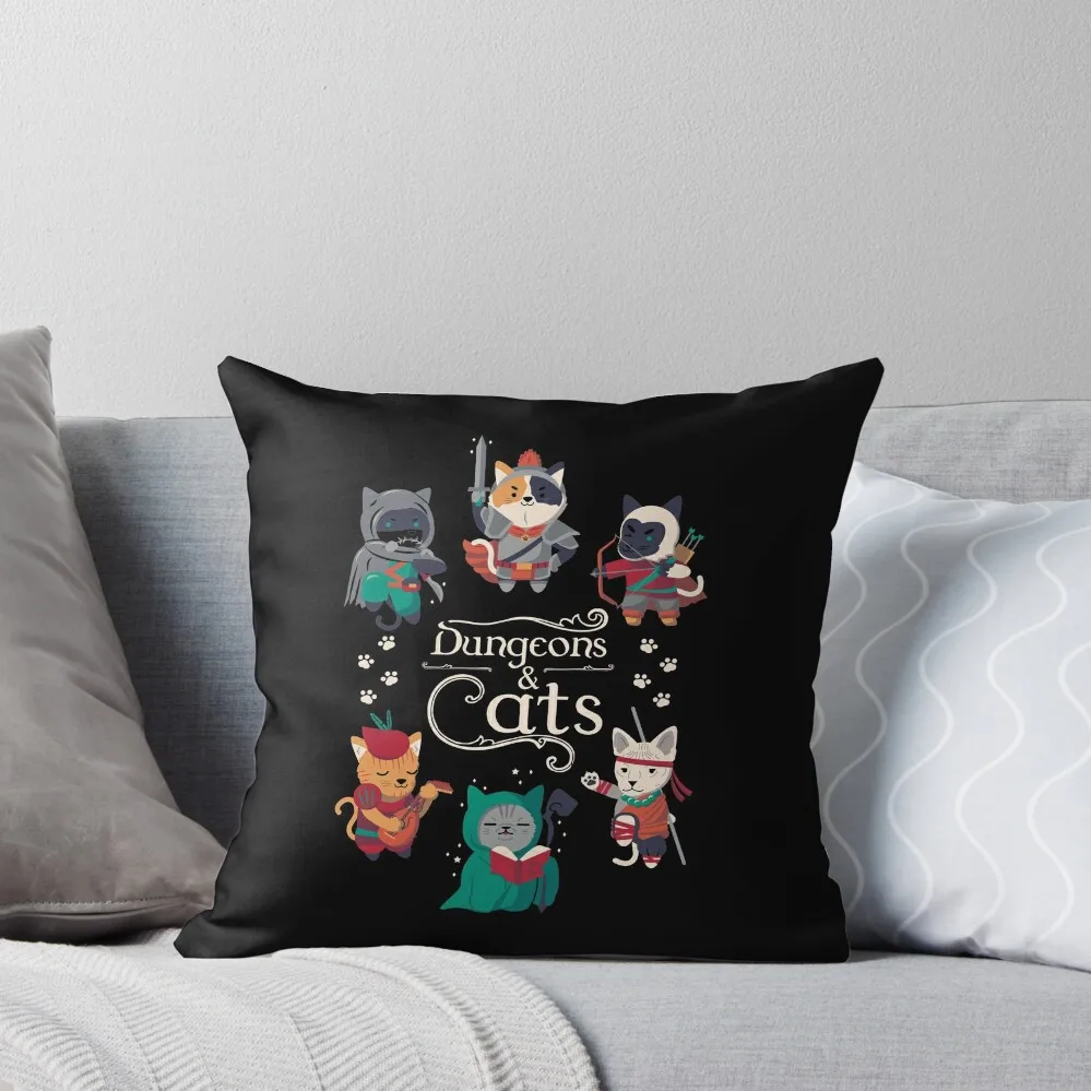 

Dungeons and Cats 2.0 Throw Pillow Cushion Covers For Living Room christmas supplies autumn decoration pillow