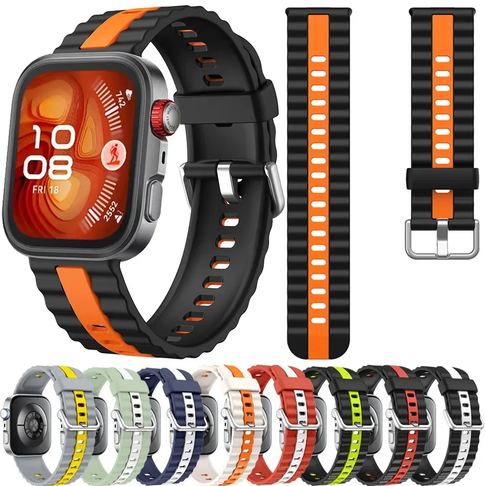 Zweifarbiges Silikonarmband für Huawei Watch Fit 4/3 Sportarmband Armband Correa für Huawei Watch Fit 4 Pro Gürtelzubehör