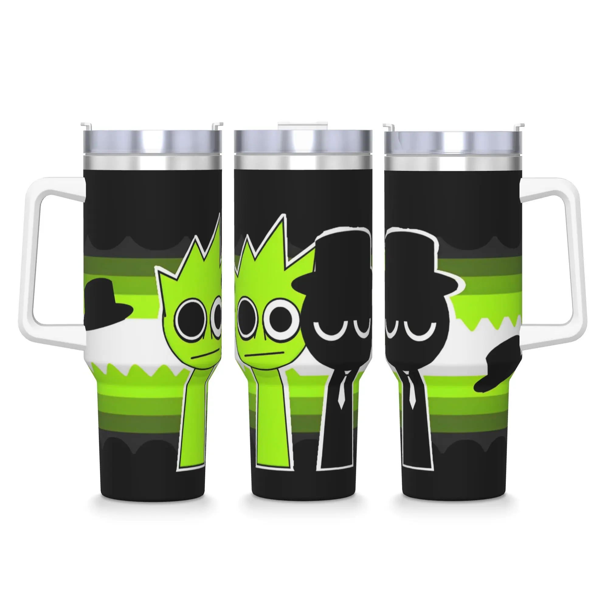 40OZ Stainless Steel Tumbler Cartoon Sprunki Game Coffee Mug  Insulated Cold Drink Mugs Cup Driving Water Bottle