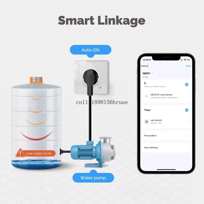 Zigbee Smart Liquid Level Sensor, Tuya Smart Home APP Remote Water Tank Level Detector